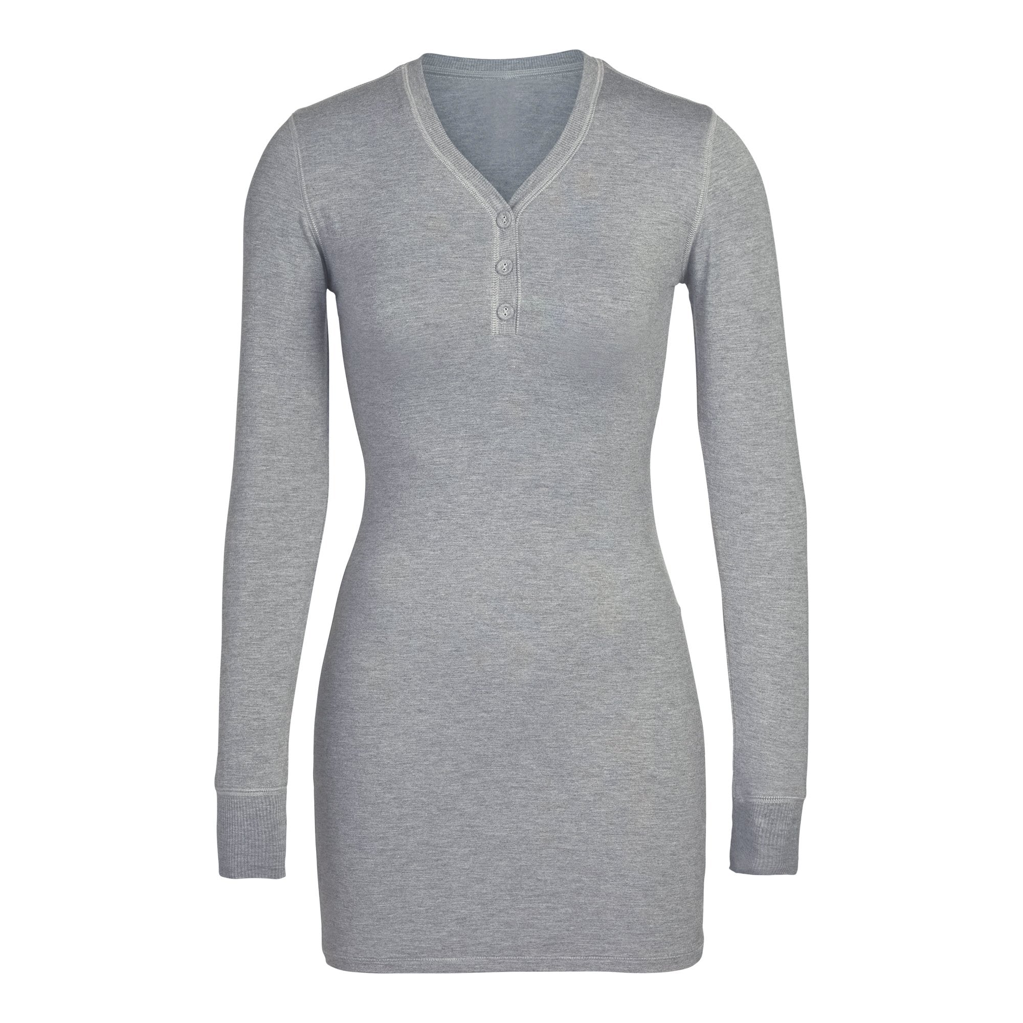 L'Appartement【GOOD GRIEF!】 HENLEY NECK SUMMER SLEEP HENLEY DRESS | HEATHER GRAY